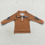 SALE BT0305 Hunting Camo Elk Zipper Pullover Boy Shirt Top