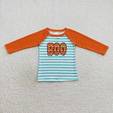 Halloween Embroidery BOO Orange Kids Sibiling Matching Clothes
