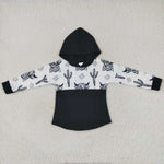 BT0318 Cactus Cow Pullover Hoodie Boy Shirt Top