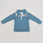 BT0329 Mallard Plaid Zipper Pullover Boy Shirt Top