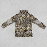 BT0332 Hunting Mallard Camo Zipper Pullover Boy Shirt Top