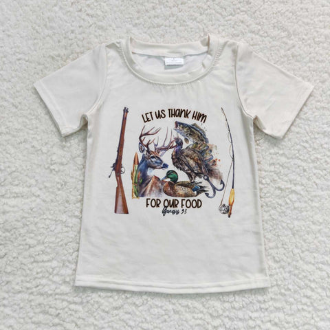 BT0340 Let us thank him for our food Mallard Boy Shirt Top