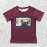 BT0342 Fish Wild Life Mallard excavator Boy Shirt Top