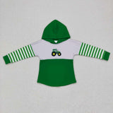 BT0371 Truck Green Hoodie Pullover Boy Shirt Top