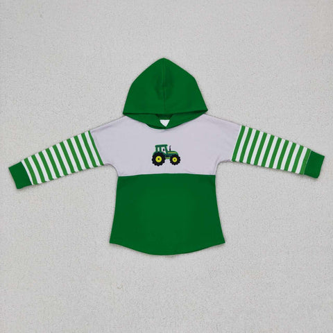 BT0371 Truck Green Hoodie Pullover Boy Shirt Top