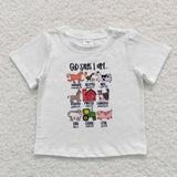 BT0373 God says I am Farm Kids Shirt Top