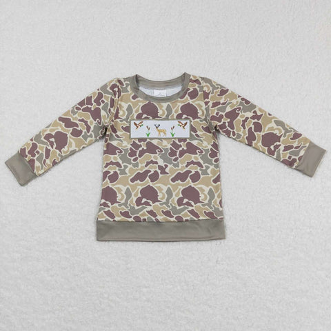 BT0378 Embroidery Hunting Camo Mallard Boy Shirt Top