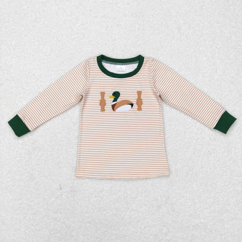 BT0418 Embroidery Mallard Duck Boy Shirt Top
