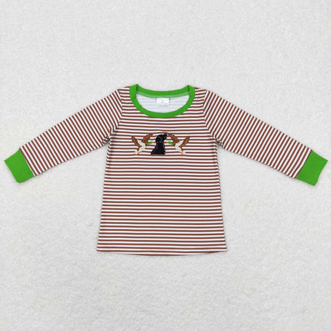 BT0419 Embroidery Mallard Dog Boy Shirt Top