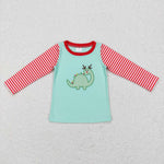 BT0422 Embroidery Dinosaur Love Boy Shirt Top