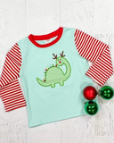 BT0422 Embroidery Dinosaur Love Boy Shirt Top