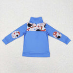 BT0466 Baseball Boy Zipper Pullover Boy Shirt Top