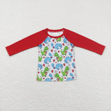 BT0471 Dinosaur Love Red Kids Shirt Top