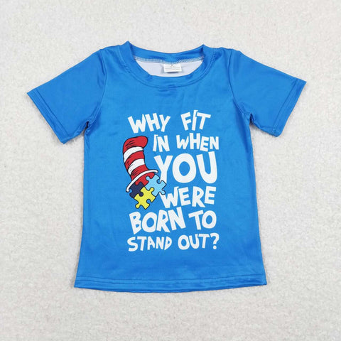 BT0479 Why Fit Reading Blue Kids Shirt Top