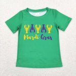 BT0501 Mardi Gras Green Kids Shirt Top