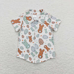 BT0529 Bunny Egg Buttons Shirt Top Boy