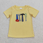 BT0575 Embroidery Tool Yellow Kids Shirt Top