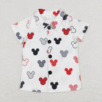 BT0607 Cartoon Mouse Buttons Shirt Top Boy