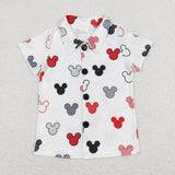 BT0607 Cartoon Mouse Buttons Shirt Top Boy