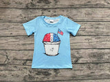 BT0648 USA Flag Blue Kids Shirt Top