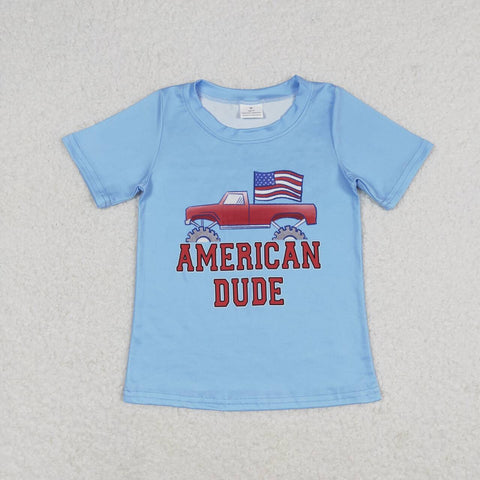 BT0650 American DUDE Blue Kids Shirt Top