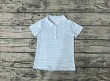 BT0653 Sky Blue Stripe Boy Polo Shirt Top