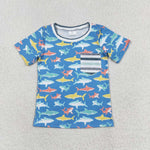 BT0667 Shark Blue Boy Shirt Top