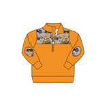 BT0695 Truck Pumpkin Orange Boy Zipper Pullover