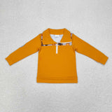 BT0695 Truck Pumpkin Orange Boy Zipper Pullover