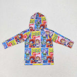 BT0715 Cartoon Blue Dog Hoodie Kids Pullover Top