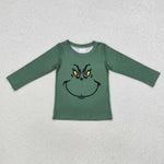 BT0725 Christmas Green Animal Boy's Kids Shirt Top