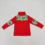 BT0726 Christmas Green Animal Kids Boys Zip Pullover Boy