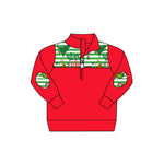 BT0726 Christmas Green Animal Kids Boys Zip Pullover Boy