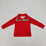 BT0726 Christmas Green Animal Kids Boys Zip Pullover Boy