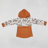 BT0750 Wildflowers Cowboy Horse Cactus Hoodie Kids Pullover Top