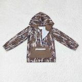 BT0753 Hunting Camo Zip Hoodie Kids Pullover Top