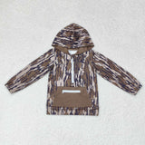 BT0753 Hunting Camo Zip Hoodie Kids Pullover Top