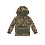 BT0756 Hunting Camo Zip Hoodie Kids Pullover Top