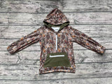 BT0756 Hunting Camo Zip Hoodie Kids Pullover Top