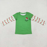BT0770 Christmas Green Animal Boy's Kids Shirt Top