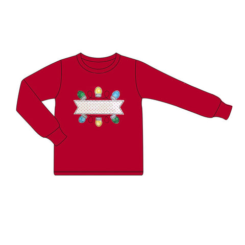 Preorder 07.05 BT0777 Christmas Lanterns Red Boy's Kids Shirt Top