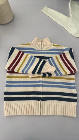 Preorder BT0780 Stripe Kids Knit Sweater Coat