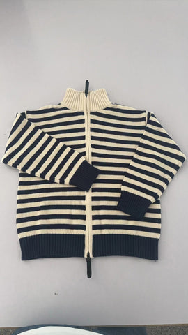 Preorder BT0781 Black Stripe Kids Knit Sweater Coat