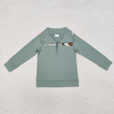 BT0796 Hunting Mallard Dog Kids Boys Zip Pullover