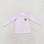 BT0807 Embroidery Turkey Buttons Kids Boys Polo Shirt Top