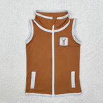 BT0855 Embroidery Hunting Elk Kids Zipper Vest Top