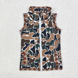 BT0857 Hunting Camo 2 pcs set Kids Boy Zipper Vest Top