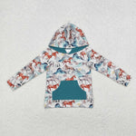 BT0868 Forest Horse Kids Hoodie Boy Shirt Top