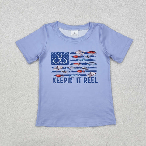 BT0873 KEEPIN IT REEL Fish Hook Kids Boy Shirt Top