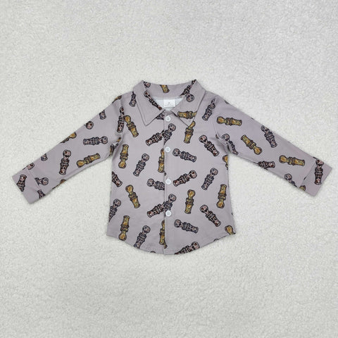 BT0886 Hunting Camo Call Me Buttons Kids Boys Shirt